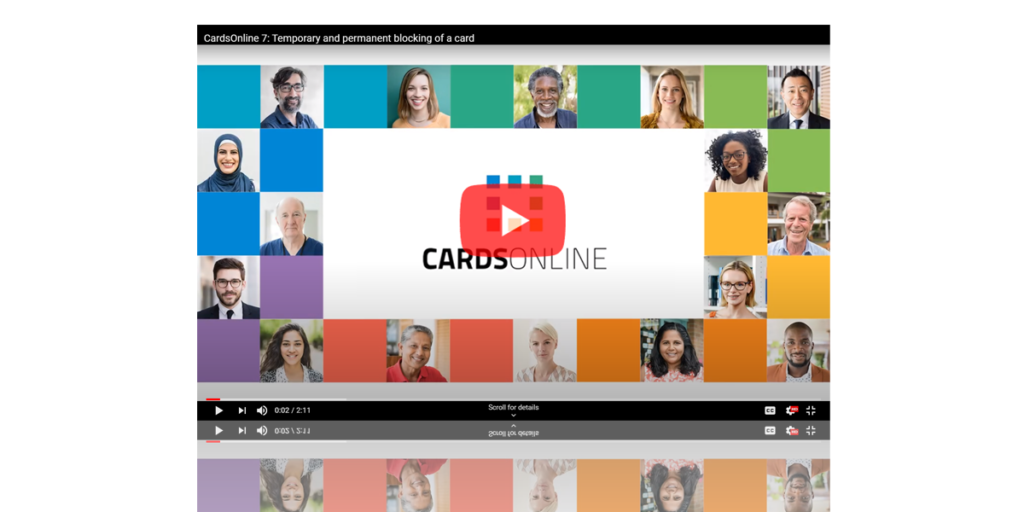 blocking of a card - card management - kaartbeheer