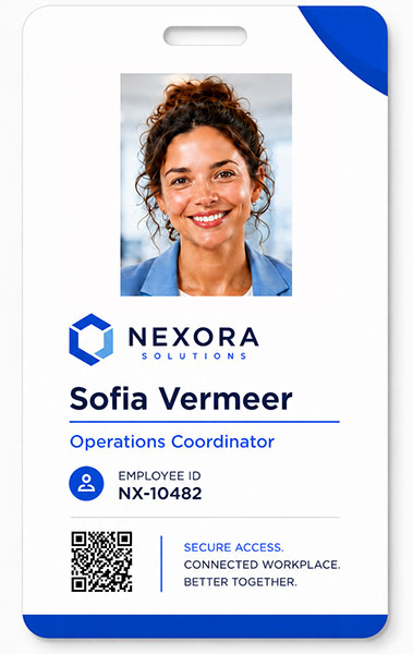 Printed employee ID card
